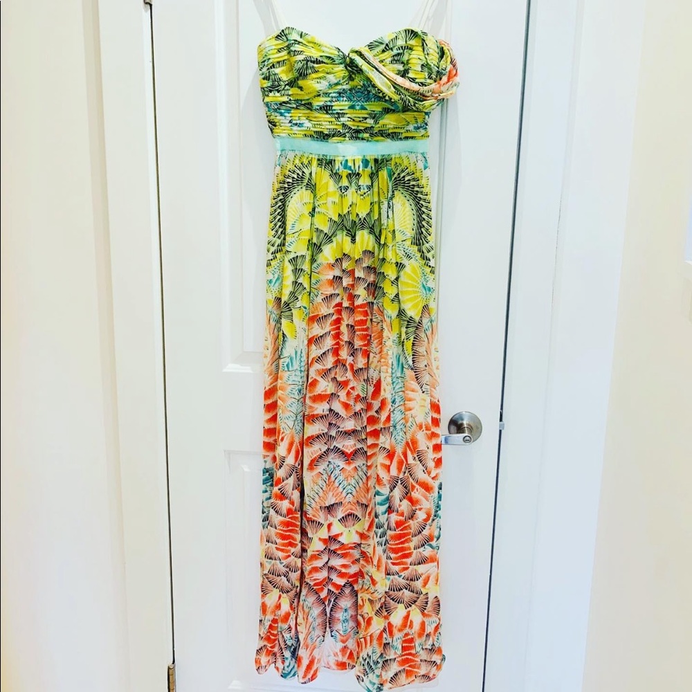 BCBG Maxazria Chiffon Maxi Summer Dress Size 2